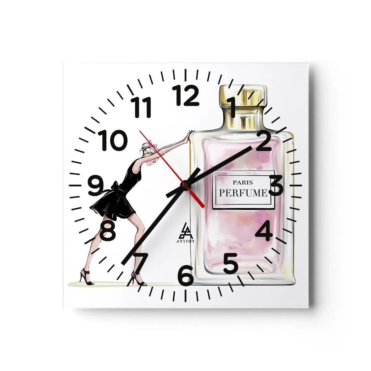 Orologio da parete - Orologio in Vetro - L'essenza della femminilità - 30x30 cm