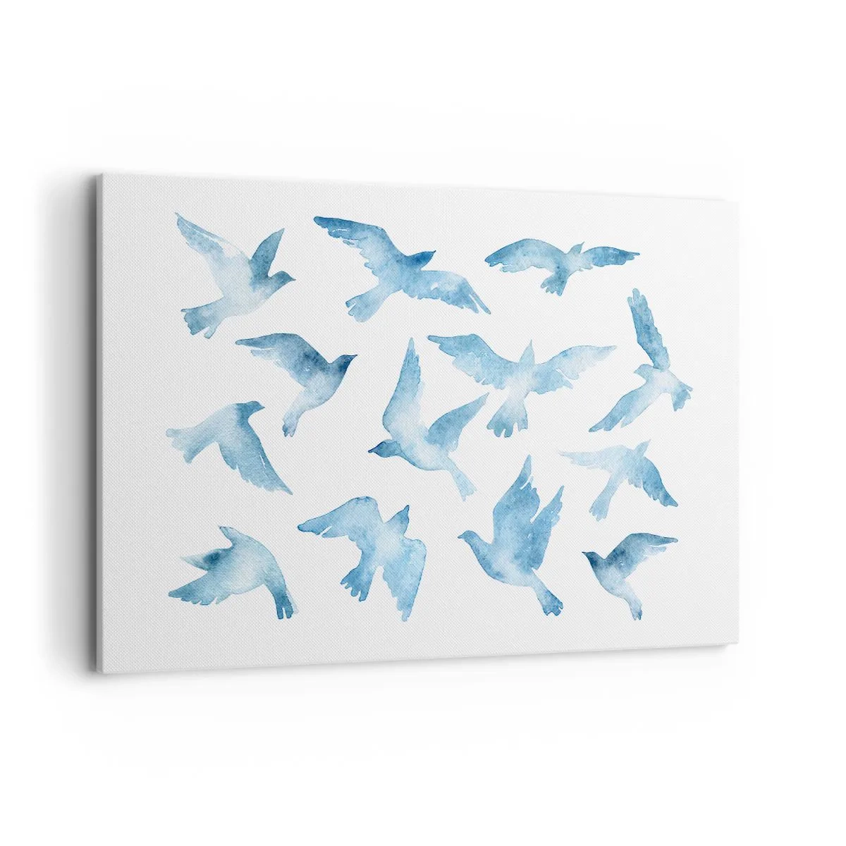 Quadro su tela - Stampe su Tela - Un delicato acquerello raffigurante uccelli in volo - 120x80cm - Uccelli del cielo - Decorazione murale moderna per soggiorno e camera da letto ARTTOR