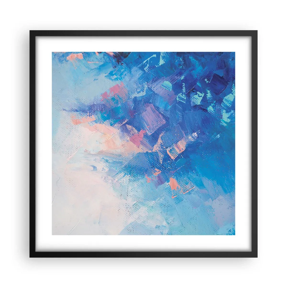 Poster in cornice nera - Astrazione invernale - 50x50 cm