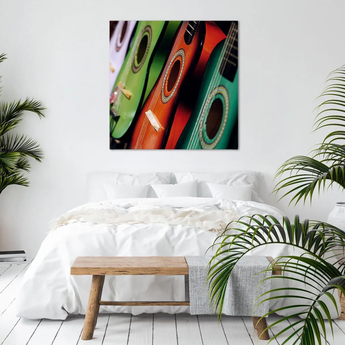 Quadro su tela - Stampe su Tela - La chitarra ha molti colori - 40x40 cm