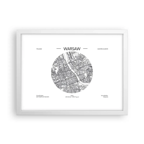 Poster in cornice bianca - Anatomia di Varsavia - 40x30 cm