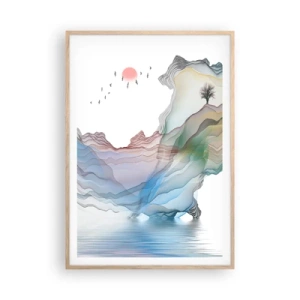 Poster in cornice rovere chiaro - Verso i monti di cristallo - 70x100 cm