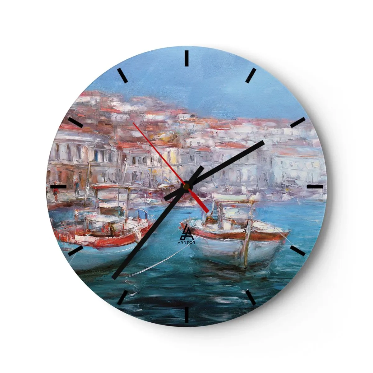Orologio da parete - Orologio in Vetro - Golfo italiano - 40x40 cm
