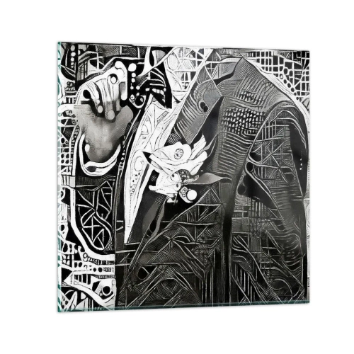 Quadro su vetro - Solo in apparenza un uomo grigio - 60x60 cm