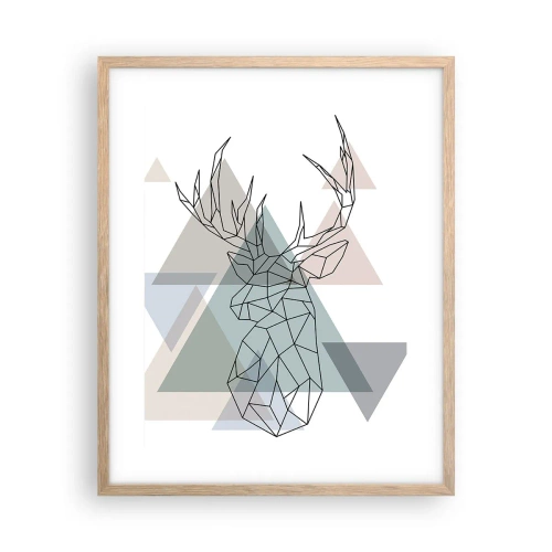 Poster in cornice rovere chiaro - Nel bosco geometrico - 40x50 cm