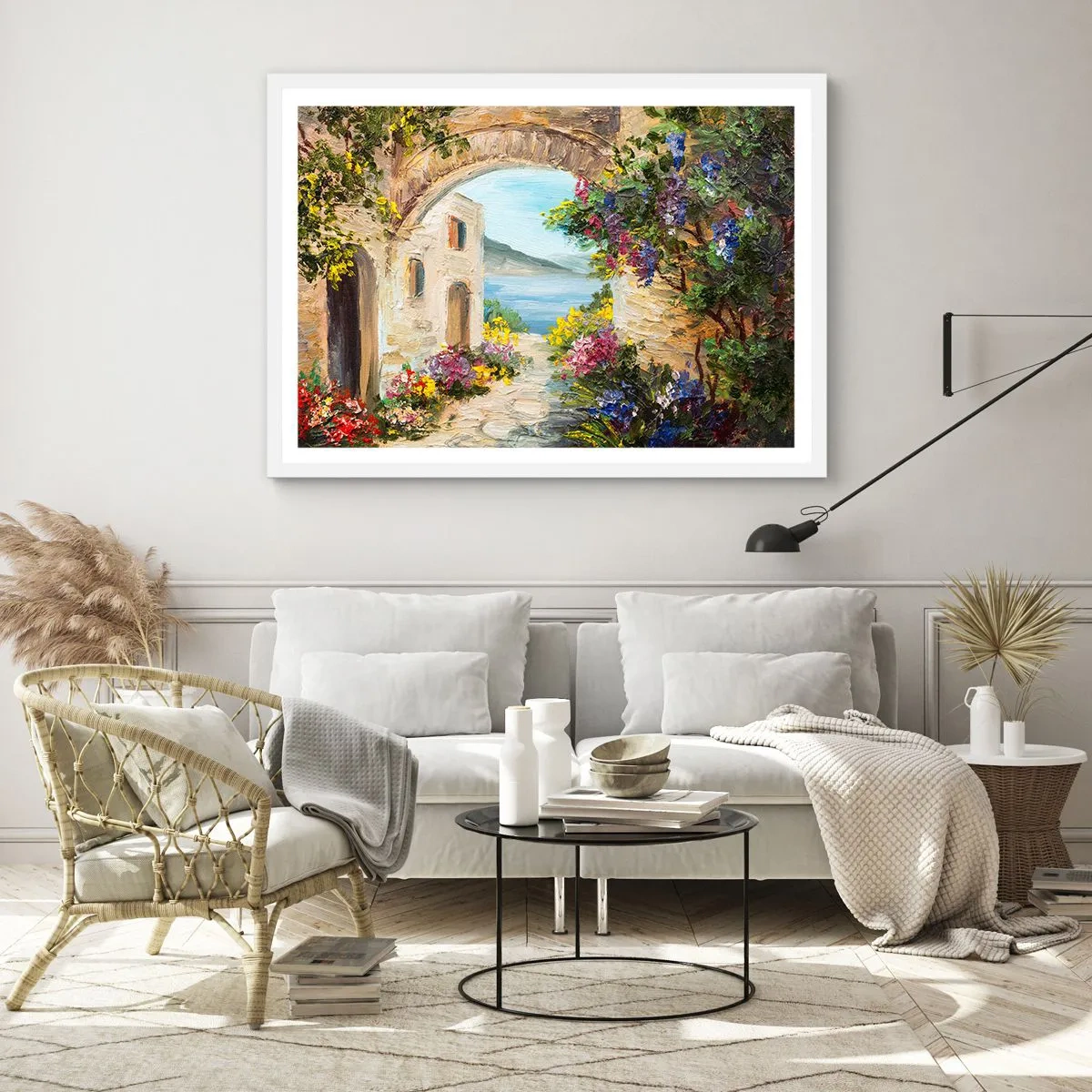 Poster in cornice bianca - La bellezza della provincia costiera - 100x70 cm