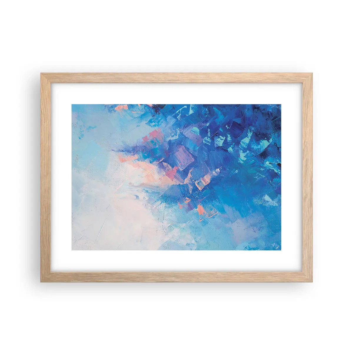 Poster in cornice rovere chiaro - Astrazione invernale - 40x30 cm