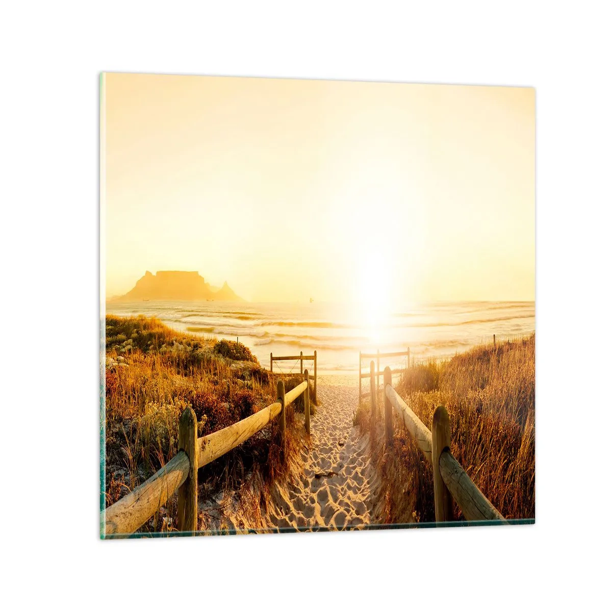 Quadro su vetro - Attraverso la duna, verso il sole - 60x60 cm