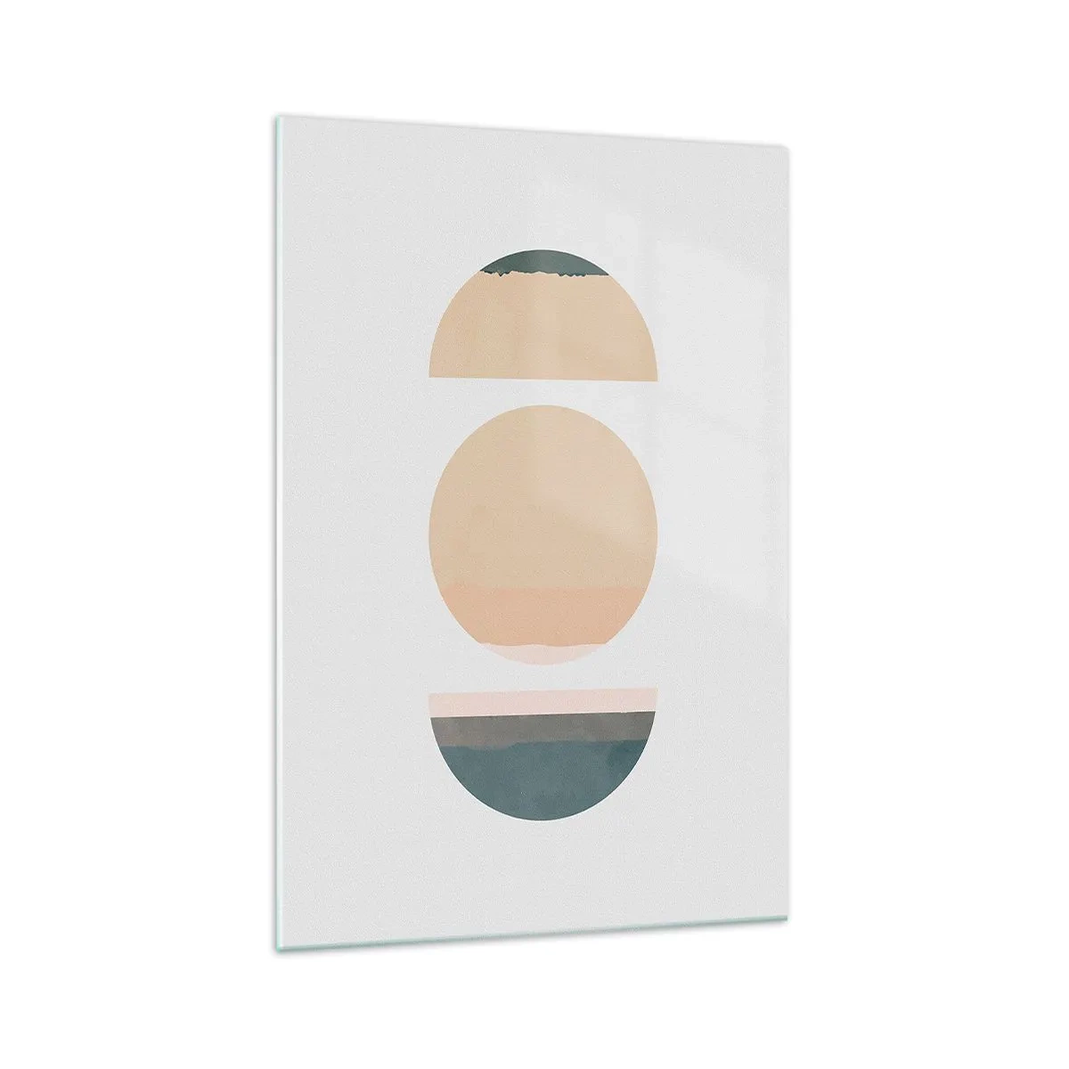 Quadro su vetro - Forme geometriche astratte in colori pastello - 70x100cm - Un cerchio dopo l'altro - Decorazione murale moderna per soggiorno e camera da letto ARTTOR