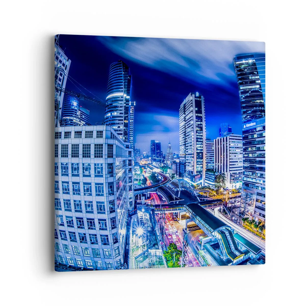 Quadro su tela - Stampe su Tela - Il ritmo notturno della città - 40x40 cm