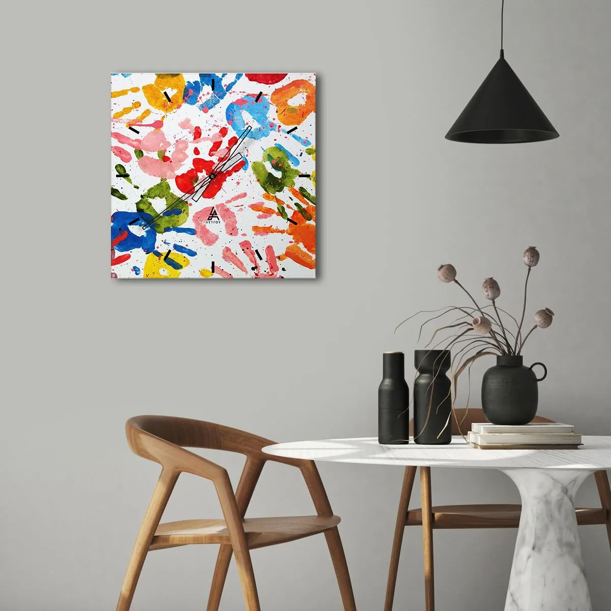 Orologio da parete - Orologio in Vetro - Segui le tracce - 40x40 cm