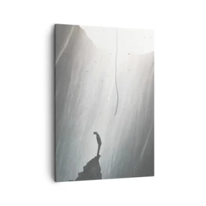 Quadro su tela - Stampe su Tela - Sagoma di un uomo sul pavimento di una grotta con vista sulla luce - 50x70cm - C'è sempre una via d'uscita - Decorazione murale moderna per soggiorno e camera da letto ARTTOR