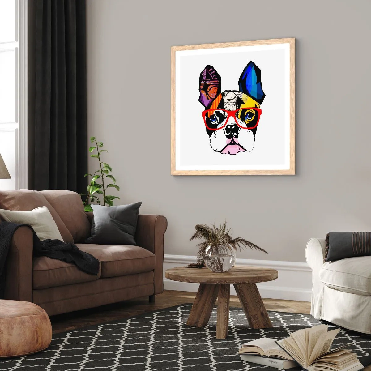 Poster in cornice rovere chiaro - Intellettuale - 30x30 cm