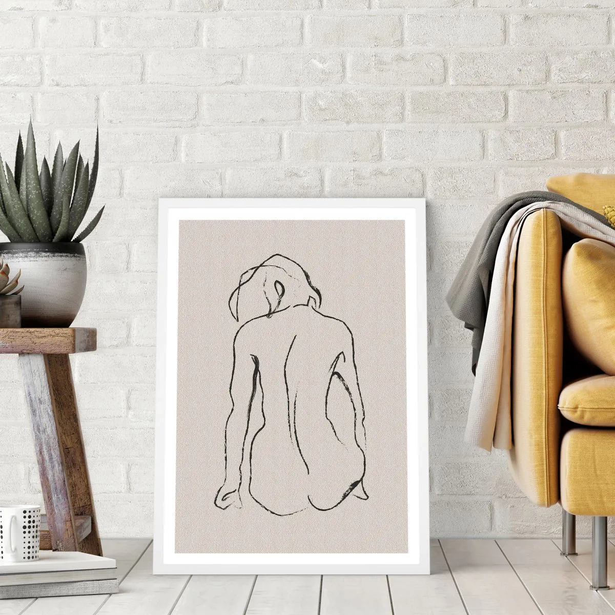 Poster in cornice bianca - Nudo di ragazza - 70x100 cm