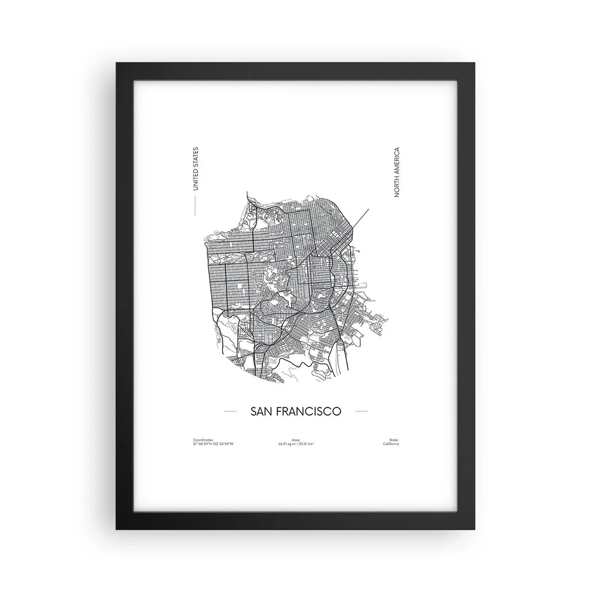 Poster in cornice nera - Anatomia di San Francisco - 30x40 cm