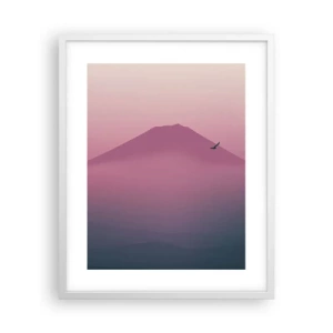Poster in cornice bianca - Viandanti sopra le nuvole - 40x50 cm