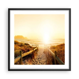 Poster in cornice nera - Attraverso la duna, verso il sole - 50x50 cm