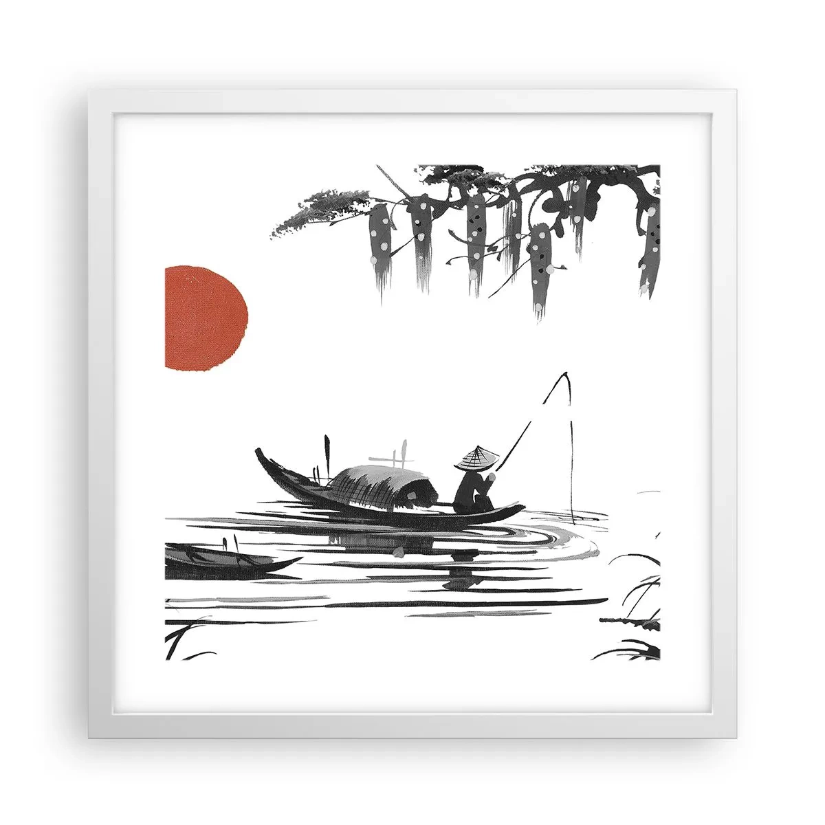 Poster in cornice bianca - Pomeriggio asiatico - 40x40 cm