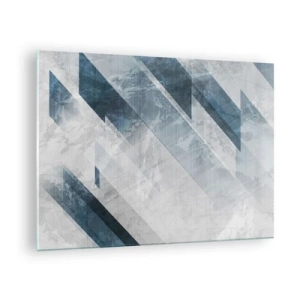 Quadro su vetro - Composizione spaziale: movimento in grigio - 70x50 cm