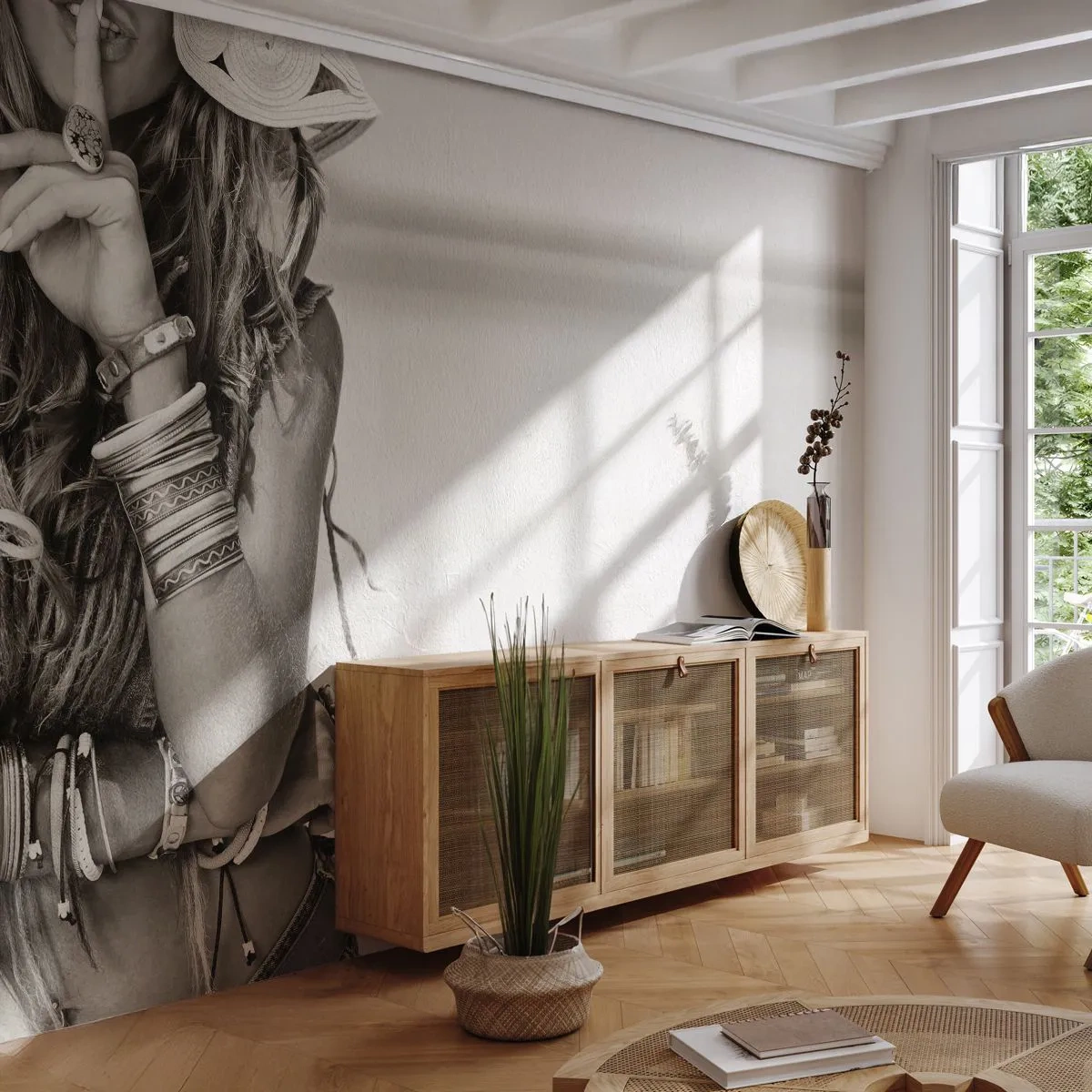 Fotomurali Autoadesivo Deluxe Sticker - Come una ragazza - Donna, Boho, Vintage ▾ - 100x70 cm