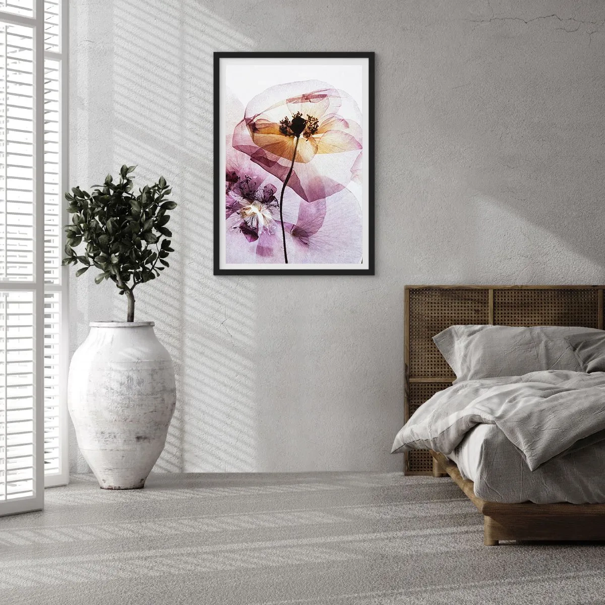 Poster in cornice nera - Fiori trasparenti - 61x91 cm