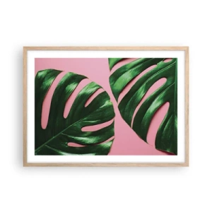 Poster in cornice rovere chiaro - Appuntamento in verde - 70x50 cm