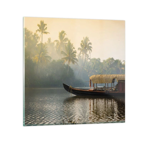 Quadro su vetro - Casa sul fiume - 70x70 cm