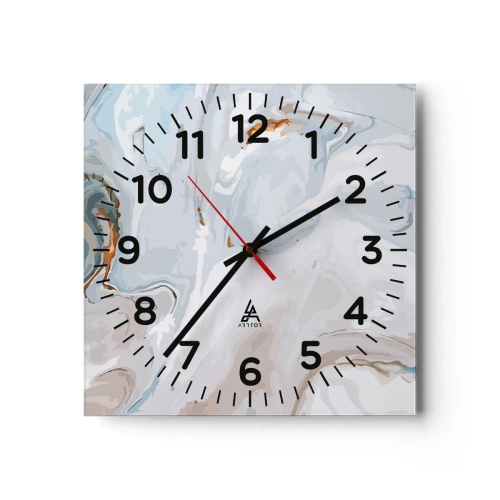 Orologio da parete - Orologio in Vetro - Bianchi sovrapposti - 40x40 cm