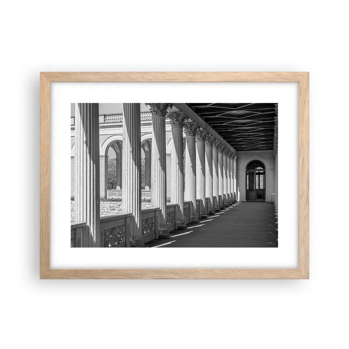 Poster in cornice rovere chiaro - Portico soleggiato - 40x30 cm