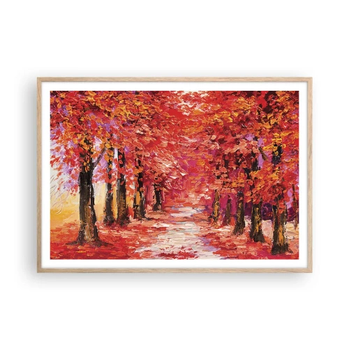 Poster in cornice rovere chiaro - Impressione d'autunno - 100x70 cm