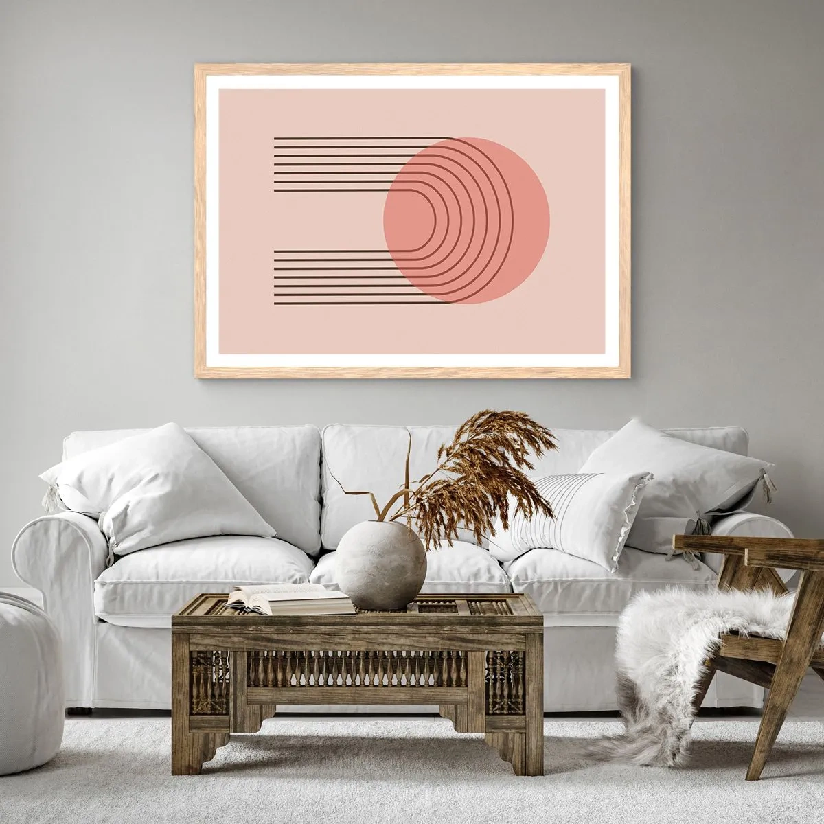 Poster in cornice rovere chiaro - Attrazione irresistibile - 50x40 cm