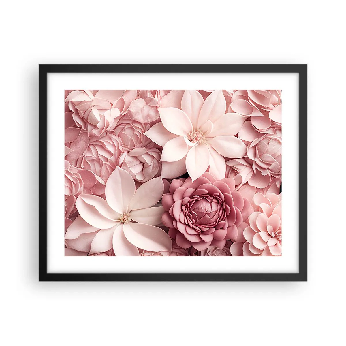 Poster in cornice nera - Nei petali di rosa - 50x40 cm
