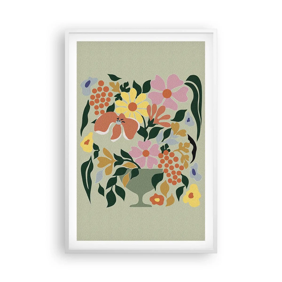 Poster in cornice bianca - Bouquet pieno di vita - 61x91 cm