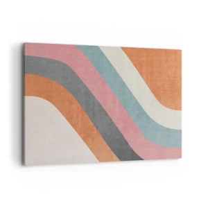 Quadro su tela - Stampe su Tela - Strisce retrò colorate - 120x80cm - Composizione diagonale: movimento - Decorazione murale moderna per soggiorno e camera da letto ARTTOR