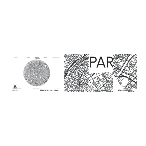 Campione di Fotomurale Adesivo Deluxe Sticker - Anatomia di Parigi - Carta geografica, Parigi, Francia - 100x30 cm