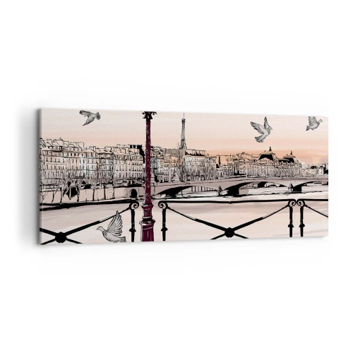 Quadro su tela - Stampe su Tela - Sui tetti di Parigi - 100x40 cm