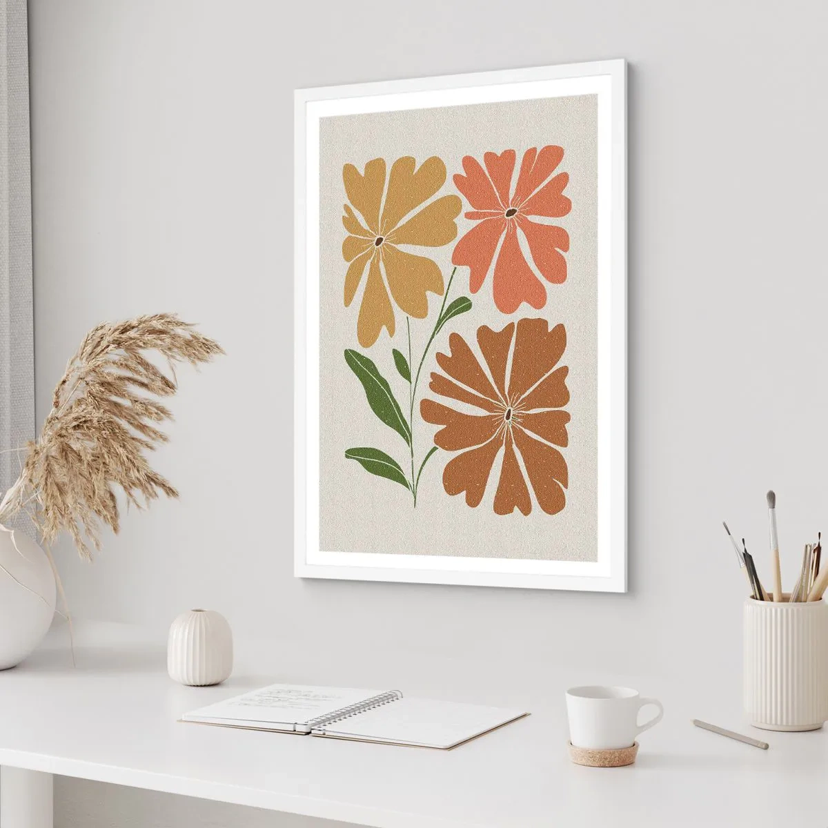 Poster in cornice bianca - Natura e geometria - 70x100 cm