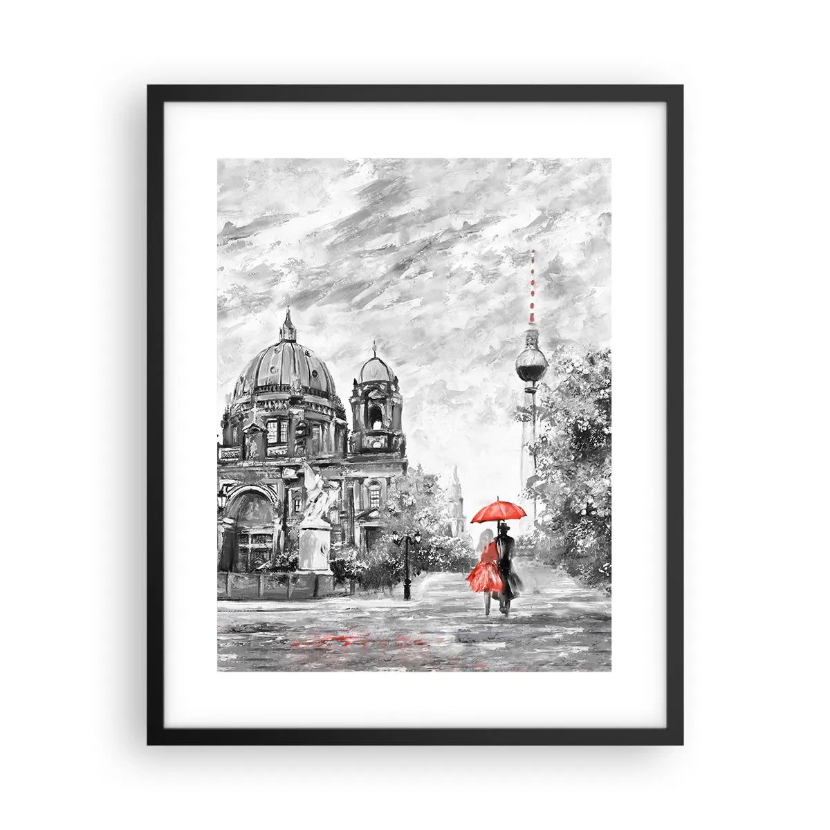 Poster in cornice nera - Incontro a Berlino - 40x50 cm