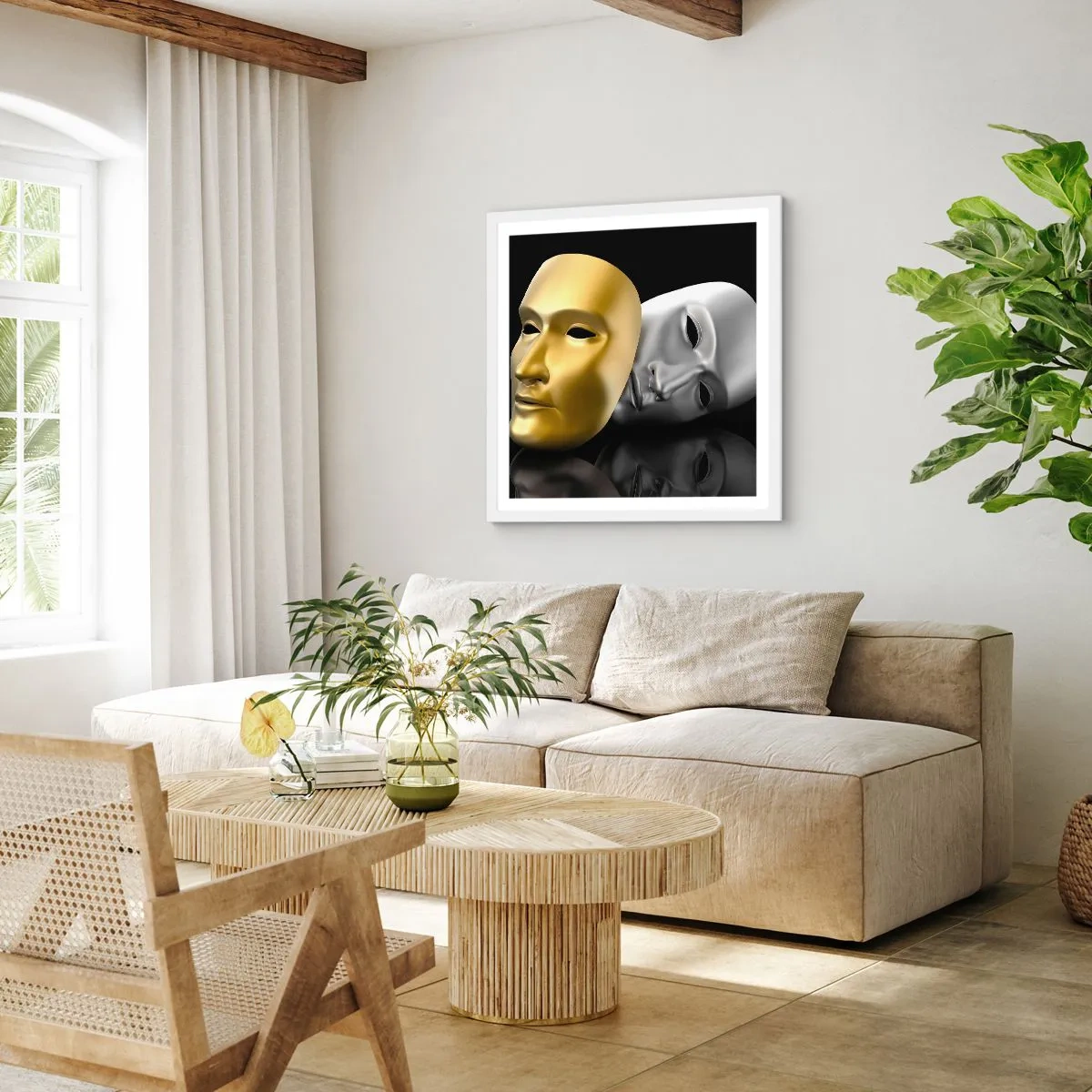 Poster in cornice bianca - La vita è teatro - 40x40 cm