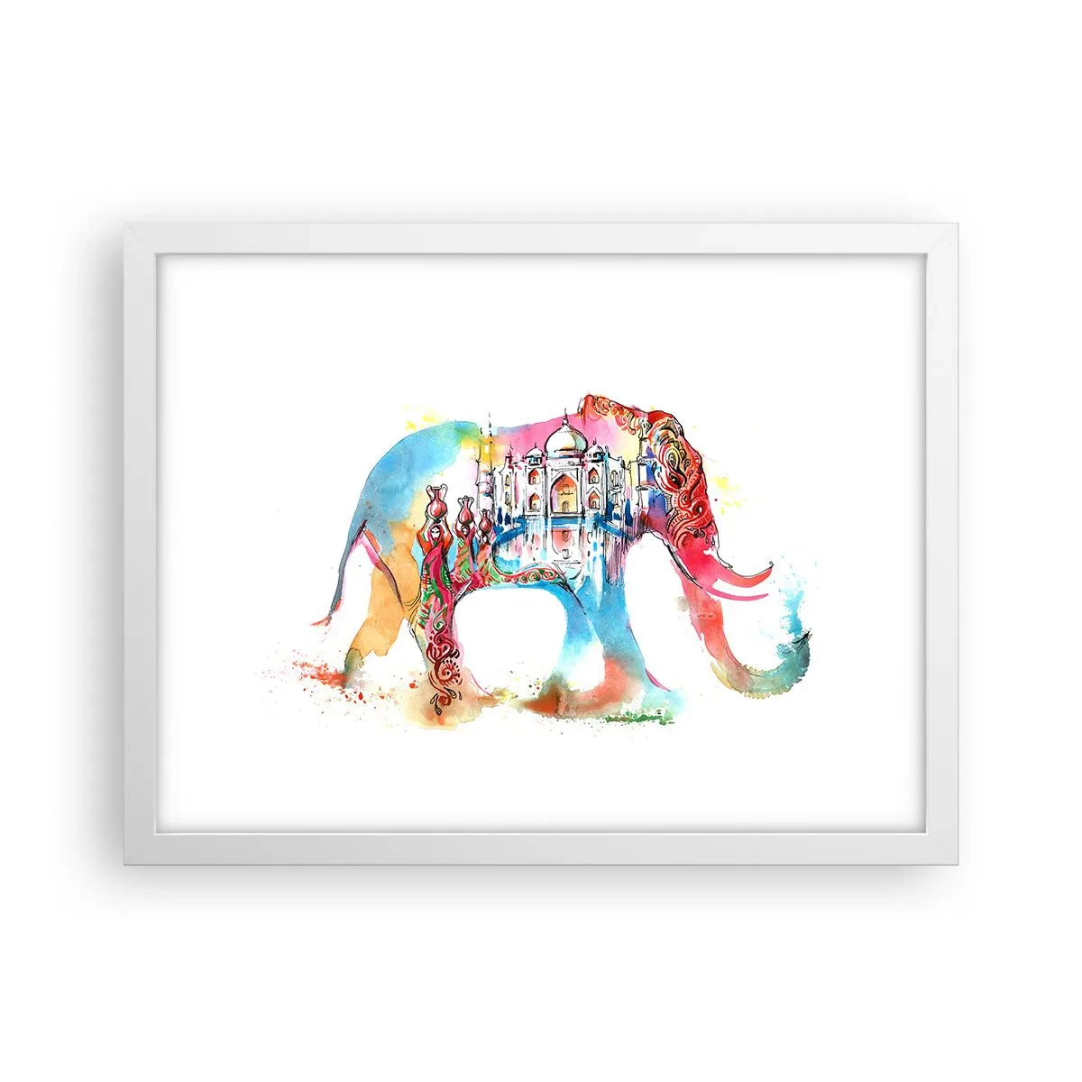 Poster in cornice bianca - India: aura d'amore - 40x30 cm