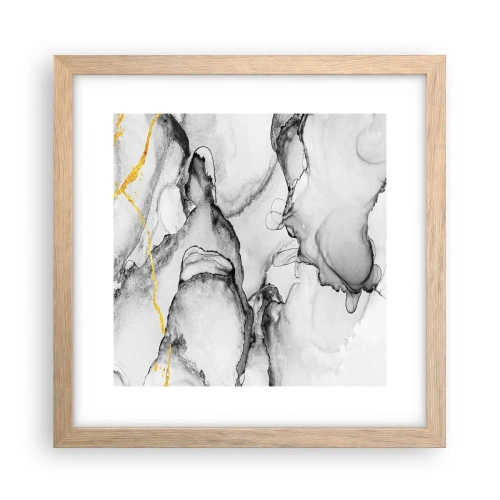 Poster in cornice rovere chiaro - Composizione con motivo d'oro - 30x30 cm