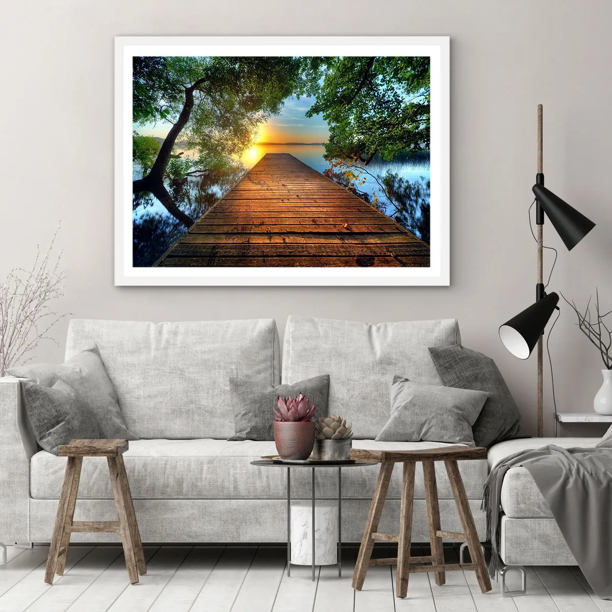 Poster in cornice bianca - Non avere fretta, siediti - 70x50 cm