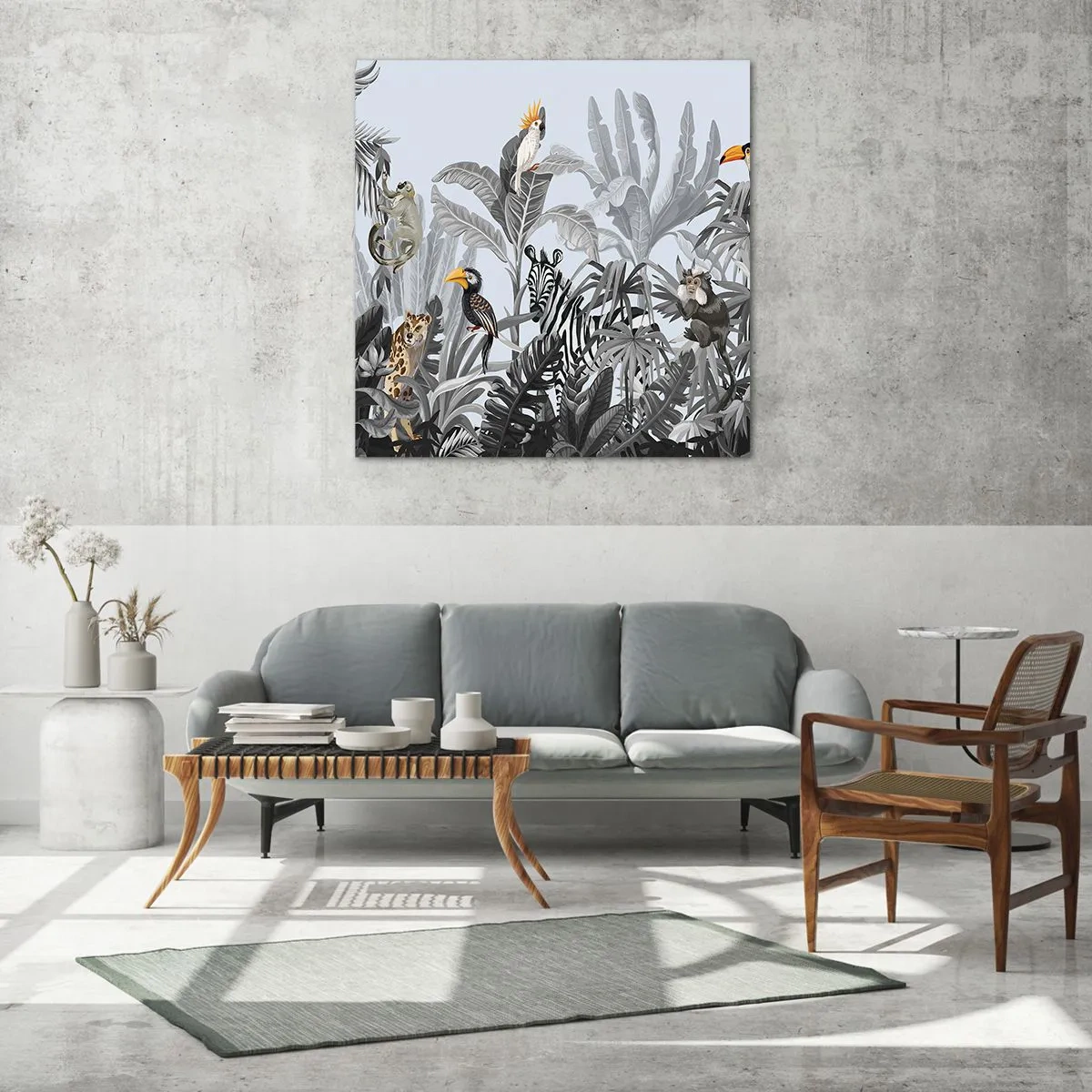 Quadro su vetro - Favola africana - 40x40 cm