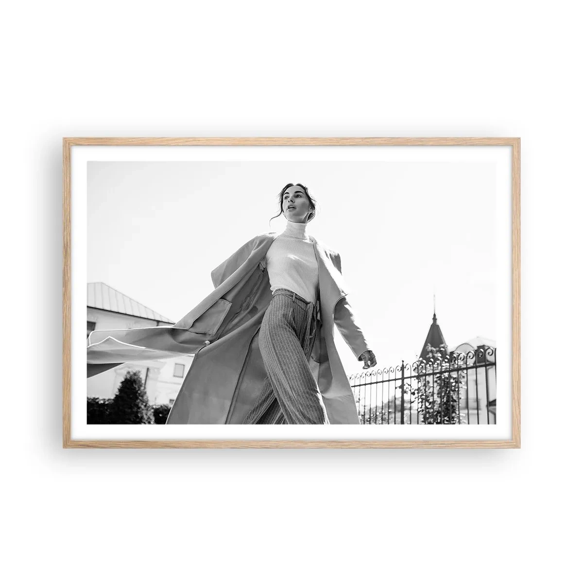 Poster in cornice rovere chiaro - Vieni con me? - 91x61 cm