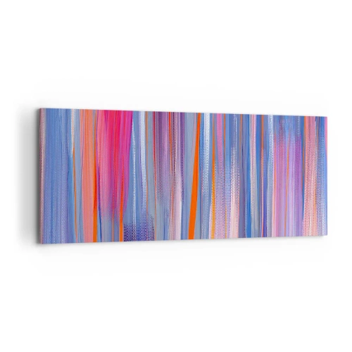 Quadro su tela - Stampe su Tela - Linee verticali astratte nelle tonalità del blu e del rosa - 120x50cm - Ascensione arcobaleno - Decorazione murale moderna per soggiorno e camera da letto ARTTOR