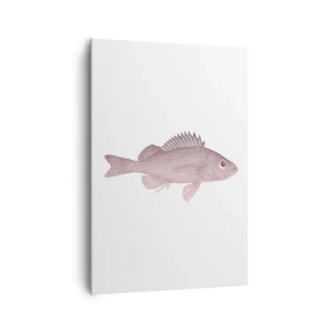Quadro su tela - Stampe su Tela - Illustrazione dettagliata di un pesce su sfondo bianco - 70x100cm - Il pesce dagli occhi enormi - Decorazione murale moderna per soggiorno e camera da letto ARTTOR