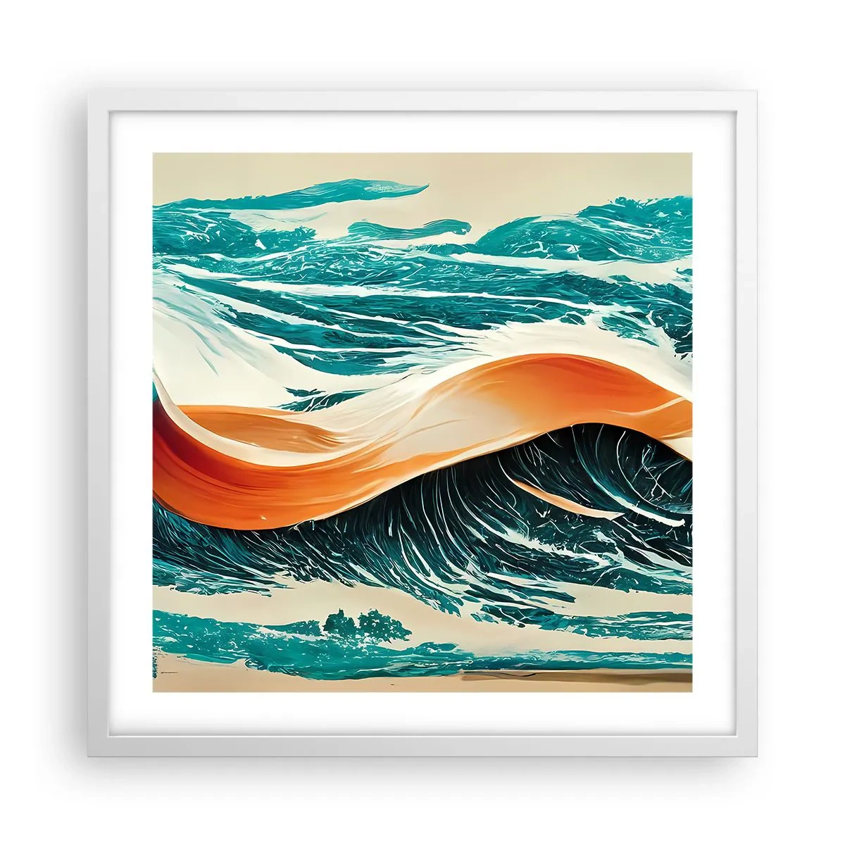 Poster in cornice bianca - Il sogno del surfista - 50x50 cm