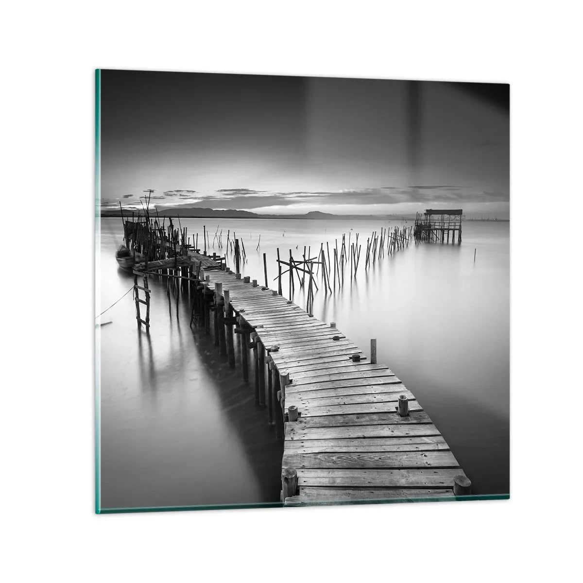 Quadro su vetro - La pace della riva dimenticata - 70x70 cm