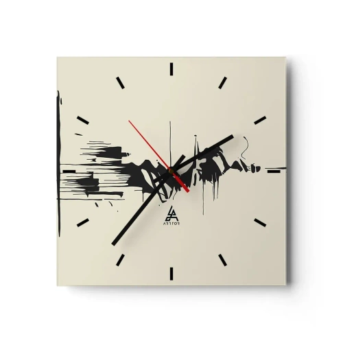 Orologio da parete - Orologio in Vetro - Astrazione frettolosa - 40x40 cm