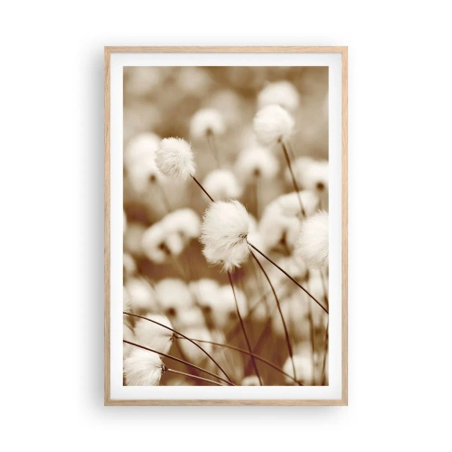 Poster in cornice rovere chiaro - Campo di morbidezza - 61x91 cm